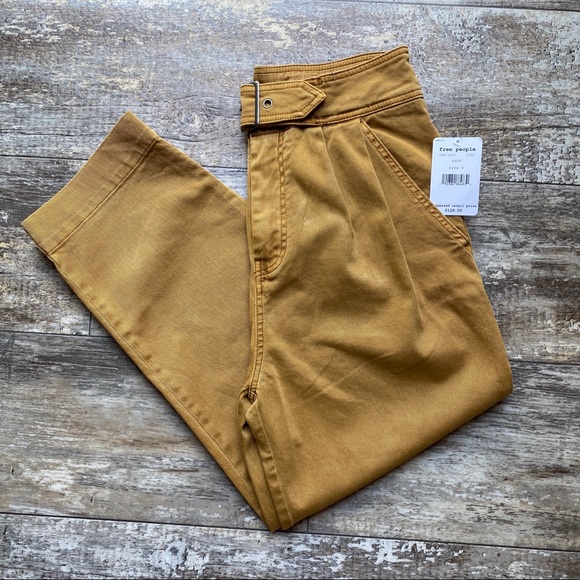 Free People Pants - Free People Caramel High-Rise Cropped Pants